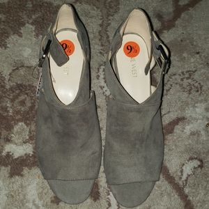 Suede Peep-Toe Sandal